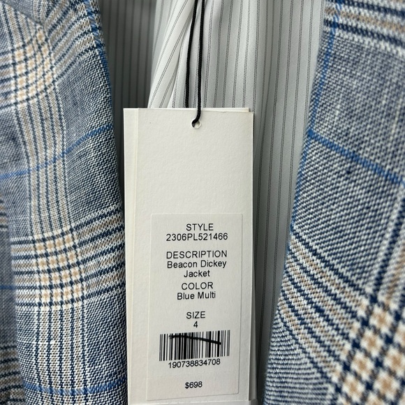 NWT VERONICA BEARD Beacon Plaid Dickey Jacket - Size 4 - Plaid - 100% Linen - Picture 7 of 16